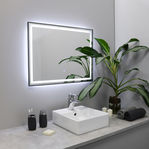 Зеркало Fixsen led с подсветкой, прямоугольное, 1000 х 800, графит  - фото 1