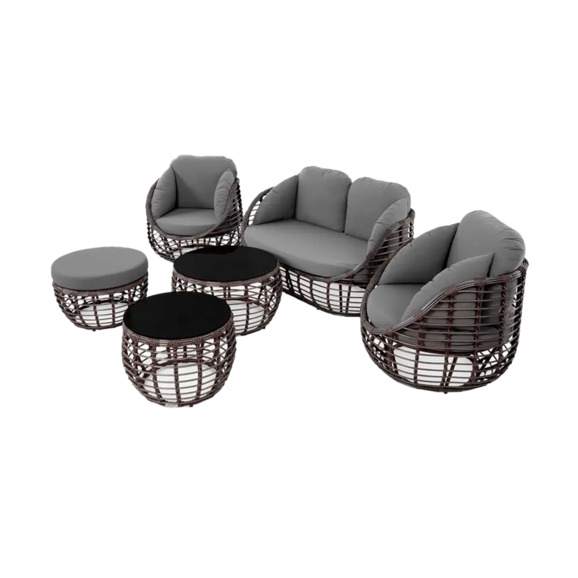 Комплект Луро лаундж, шоколад металлик, ротанг - фото 1