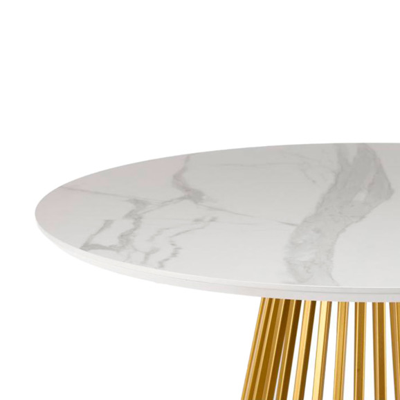 Керамический стол Нэнси 110 patagonoa bianco repose / золото - фото 3