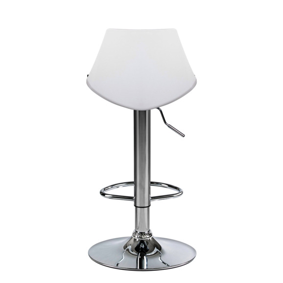 Барный стул АМАЛЬФИ, хром сталь, пластик, кожзам белый - фото 2