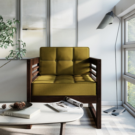 Кресло Вега сосна, желтое - фото 5