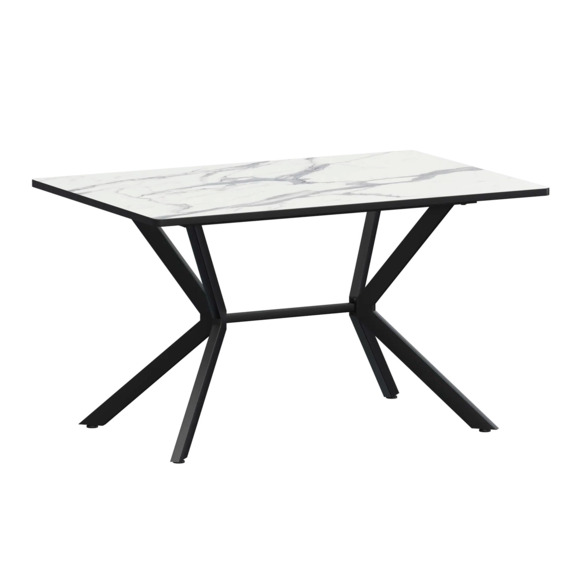 Стол нераздвижной Сири 1200 Р20, мрамор белый, чрный муар - фото 1