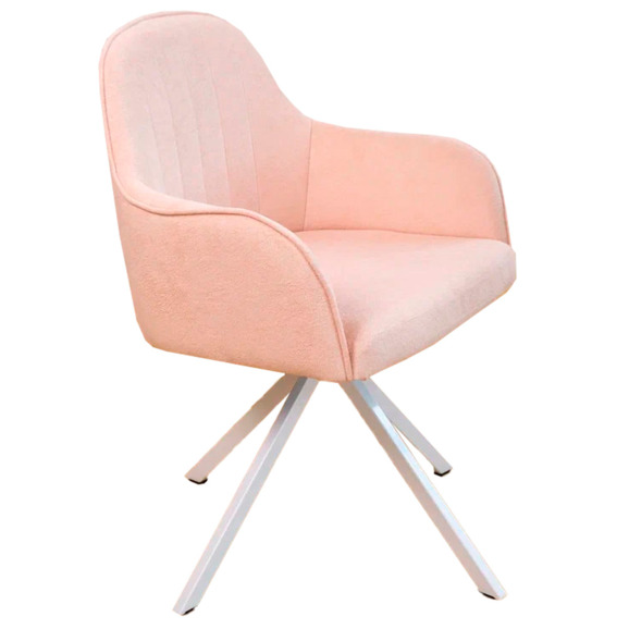 Кресло Сета, пирамида, розовый, белый, букле - фото 1