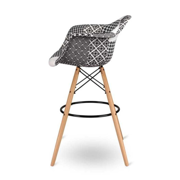 Кресло Eames DAW Барное Patchwork Black&White - фото 3