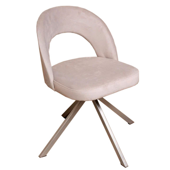 Стул Пиннате, пирамида, светло-серый, серебро, велюр - фото 1