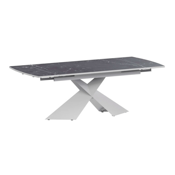 Стол раздвижной Моден 1400х800+300, даркстоун, белый муар - фото 1