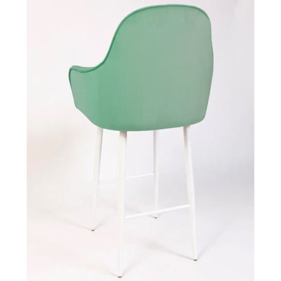 Кресло Сета, барные ножки, светло-зеленый, белый, велюр - фото 5