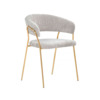 Стул на металлокаркасе Kamelia 1 light gray fabric / gold Стул на металлокаркасе Kamelia 1 light gray fabric / gold