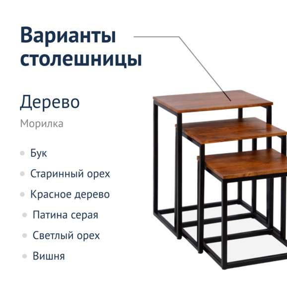 Стол Мерсер, темно-коричневая столешница, черный каркас - фото 7