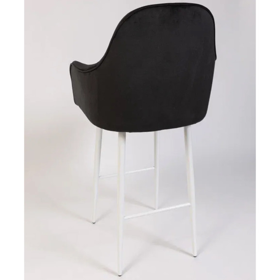 Кресло Сета, барные ножки, черный, белый, велюр - фото 5