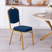 Фотография в интерьере товара Стул Хит 20, велюр синий Реми 78, каркас золото от компании ChiedoCover.