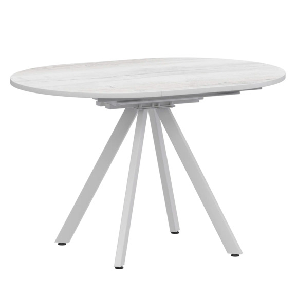 Стол раздвижной Лаки мини 900+300мм, фрост, белый муар - фото 1