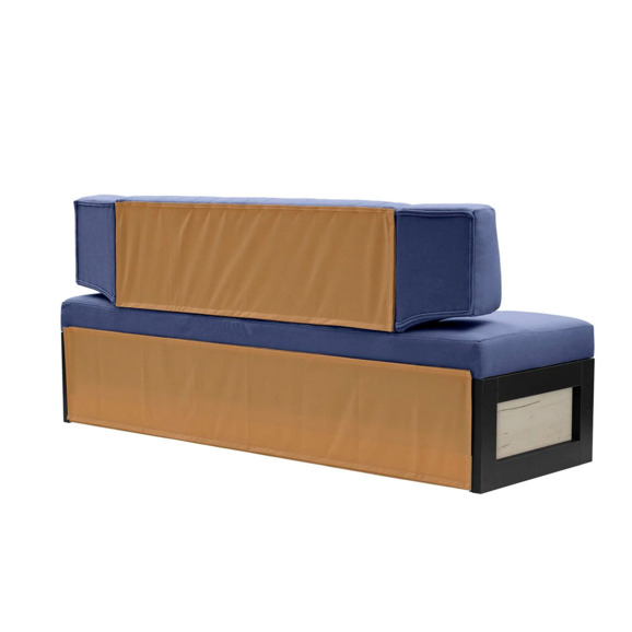 Диван для кухни Оттион 174 дуб крафт белый, синий - фото 4