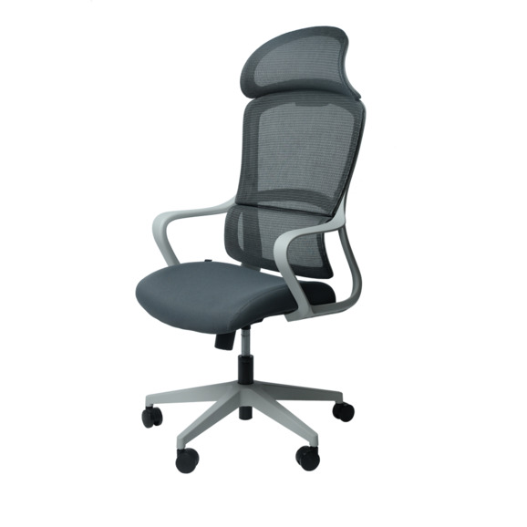 Офисное поворотное кресло Sparx frs-2 rust white, ткань / сетка, светло-серый - фото 4
