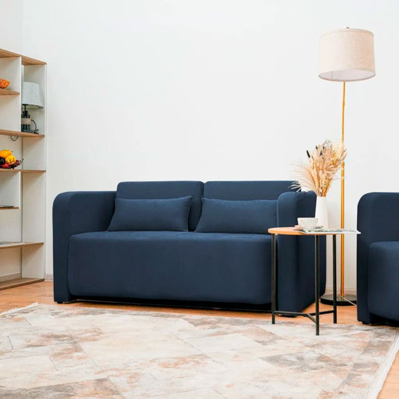 Диван Марлон 131x95x80 см, синий велюр - фото 5