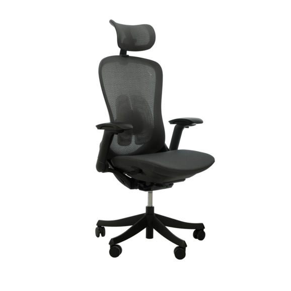 Офисное поворотное кресло Sparx ft-4 enigma black / black, mesh / fabric, черный - фото 1