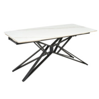 Настоящее фото товара Стол обеденный Being, белый мрамор, черный, произведённого компанией ChiedoCover