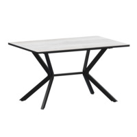 Настоящее фото товара Стол нераздвижной Сири 1200 Р20, фрост, черный муар, произведённого компанией ChiedoCover