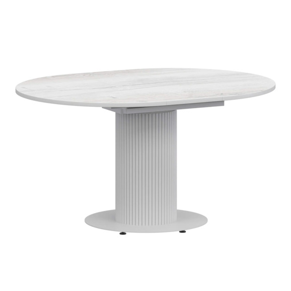 Стол раздвижной Амор 1000+300, фрост, белый муар - фото 1