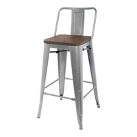 Дизайнерский стул Tolix Wood полубарный со спинкой