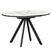 Фотография товара Стол раздвижной Лаки мини 900+300мм, мрамор белый, черный муар от компании ChiedoCover.