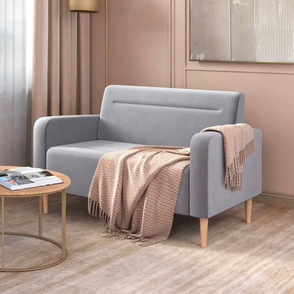 Диван Папилла, велюр, 132 см, светло-серый - фото 5