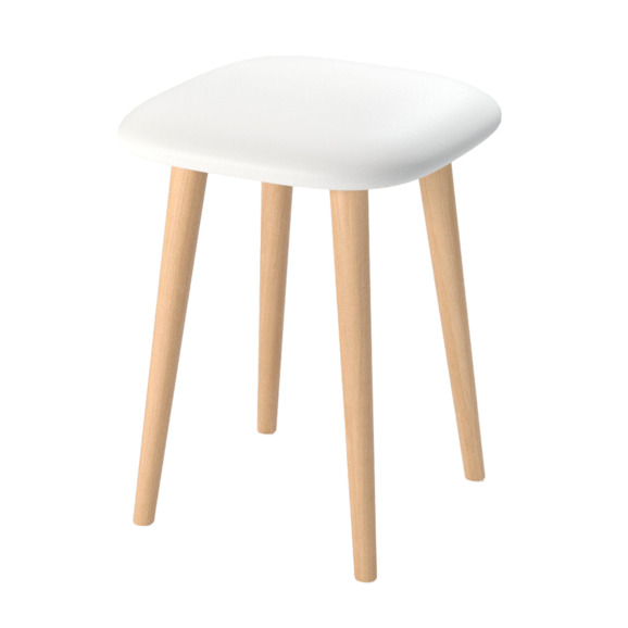Табурет Серена-2, дуб нордик, экокожа белая матовая Табурет Серена-2, дуб нордик, экокожа белая матовая - фото 3