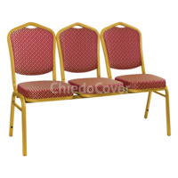 Настоящее фото товара Секция из 3 стульев Хит - золото, ромб красный, произведённого компанией ChiedoCover