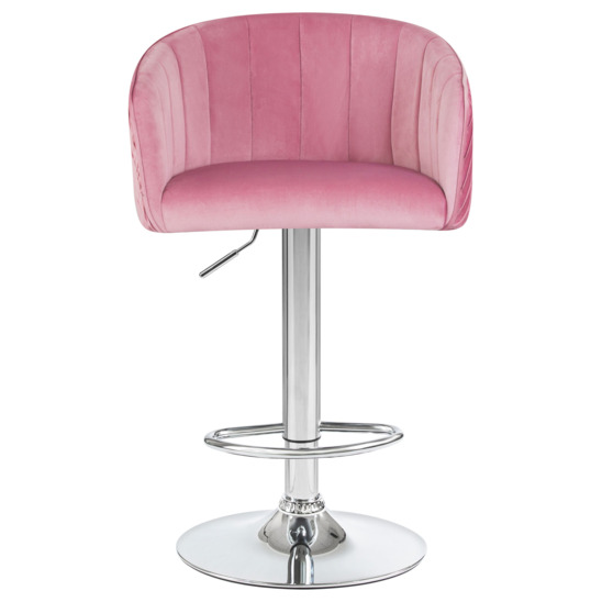 Барный стул САРАГОСА, велюр розовый - фото 2