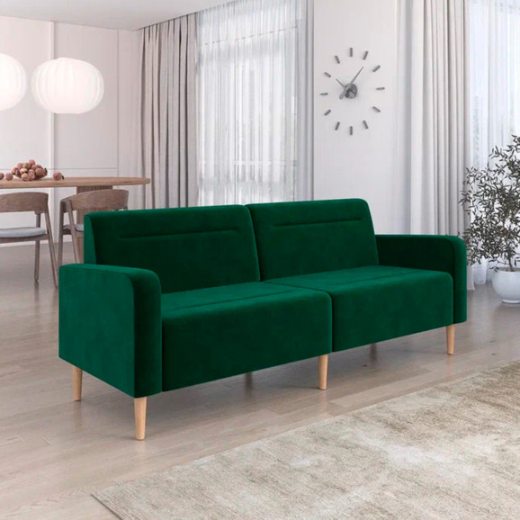 Диван Папилла, велюр, 202 см, зеленый - фото 4