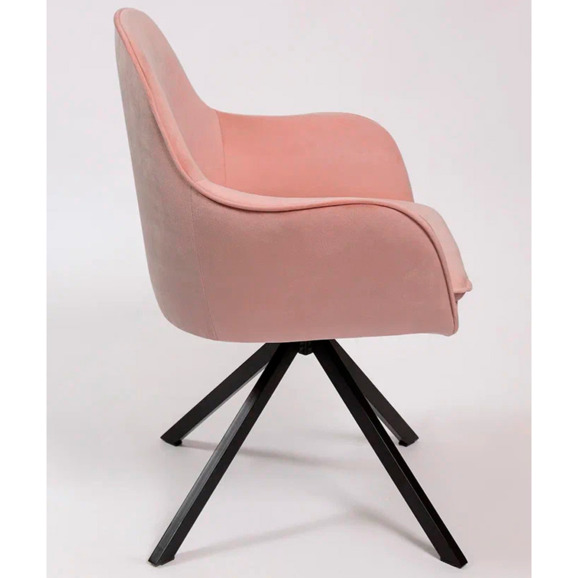 Кресло Сета, пирамида, поворотное основание, розовый, черный, велюр - фото 4