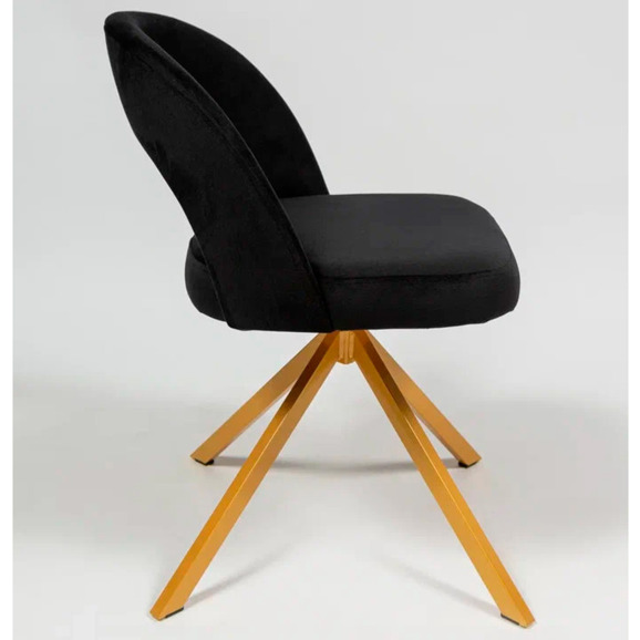 Стул Пиннате, пирамида, черный, золотой, велюр - фото 3