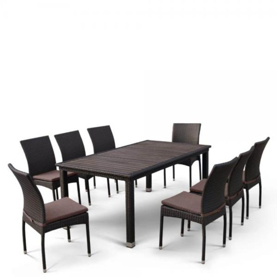 Комплект мебели Аврора, 8 стульев, коричневый - фото 1