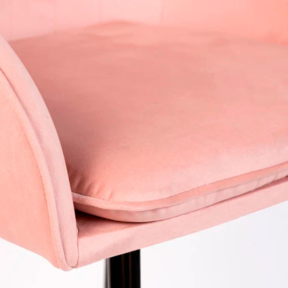 Кресло Сета, барные ножки, розовый, черный, велюр - фото 10