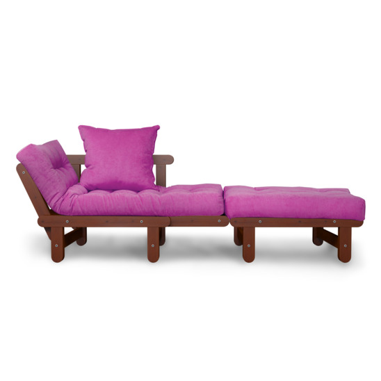 Кресло Сламбер, Velvet розовый/ вишня - фото 4