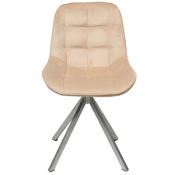 Стул Мускус, пирамида, велюр, бежевый, серебряный - фото 2