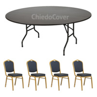 Настоящее фото товара Обеденная группа стол Лидер 3, 4 стула Хит 25мм, произведённого компанией ChiedoCover