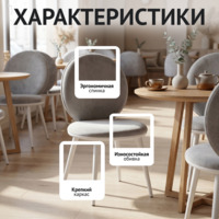 Фотография товара Стул Ронда, велюр Тедди 024, ножки бук, белые от компании ChiedoCover.