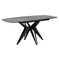 Настоящее фото товара Керамический стол Риполь 140(180)х80 larka grey / черный, произведённого компанией ChiedoCover