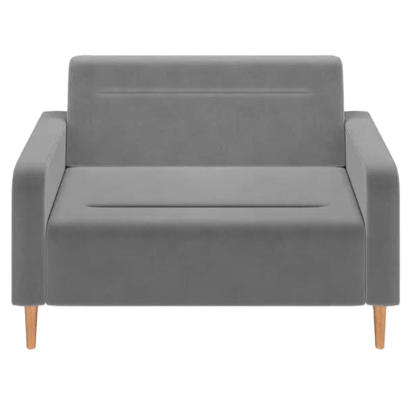 Диван Папилла, велюр, 132 см, светло-серый - фото 2