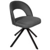 Стул Пиннате, пирамида, поворотный, темно-серый, черный, велюр