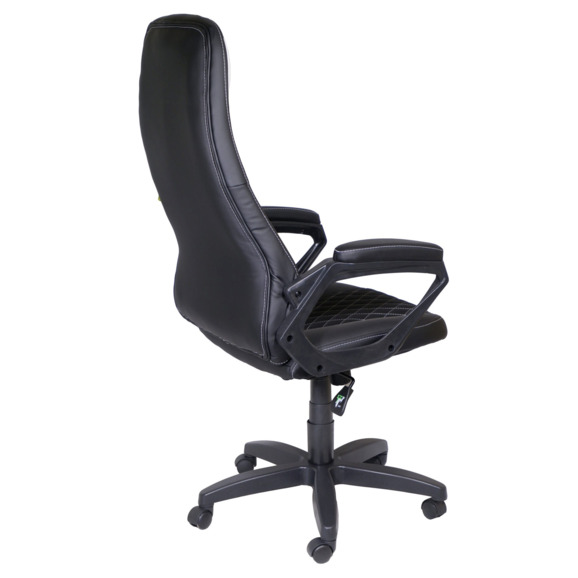 Кресло Мега, ткань, кожзам, черный, белый - фото 4