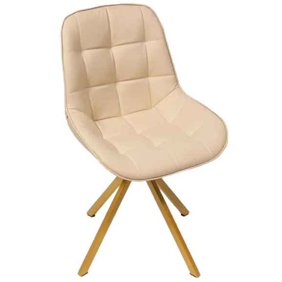 Стул Мускус, пирамида, кожа, бежевый, золотой - фото 1