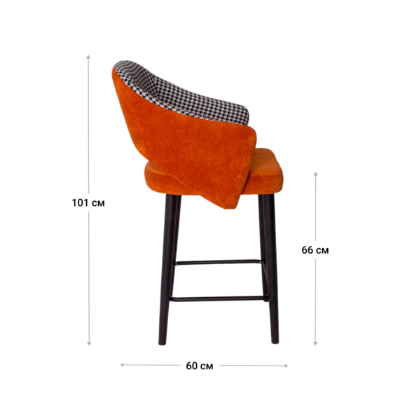 Стул барный Fly, жаккард Moris 10, велюр Velvet Lux 62, ножки бук - фото 8