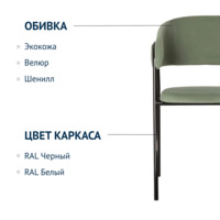 Фотография товара Стул Gabana, велюр Newtone kiwi, каркас металл от компании ChiedoCover.