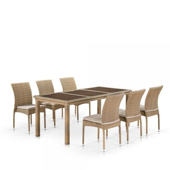 Комплект мебели Аврора, 6 стульев, светло-коричневый - фото 1