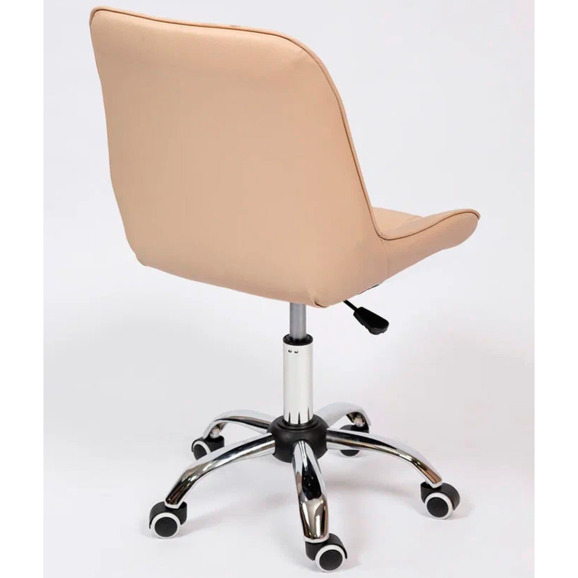 Стул Мускус, хром, бежевый, кожа - фото 4