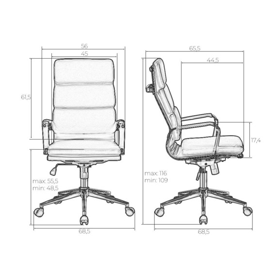 Офисное кресло для руководителей Арнольд, чёрный - фото 10