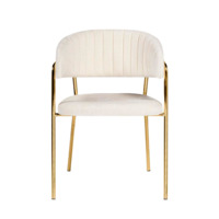 Фотография Стул на металлокаркасе Kamelia белый / ткань золотые ножки Фотография товара Стул на металлокаркасе Kamelia белый / ткань золотые ножки от компании ChiedoCover.