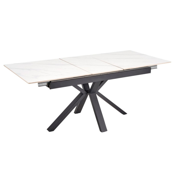 Стол обеденный Lintel, белый мрамор, черный - фото 1
